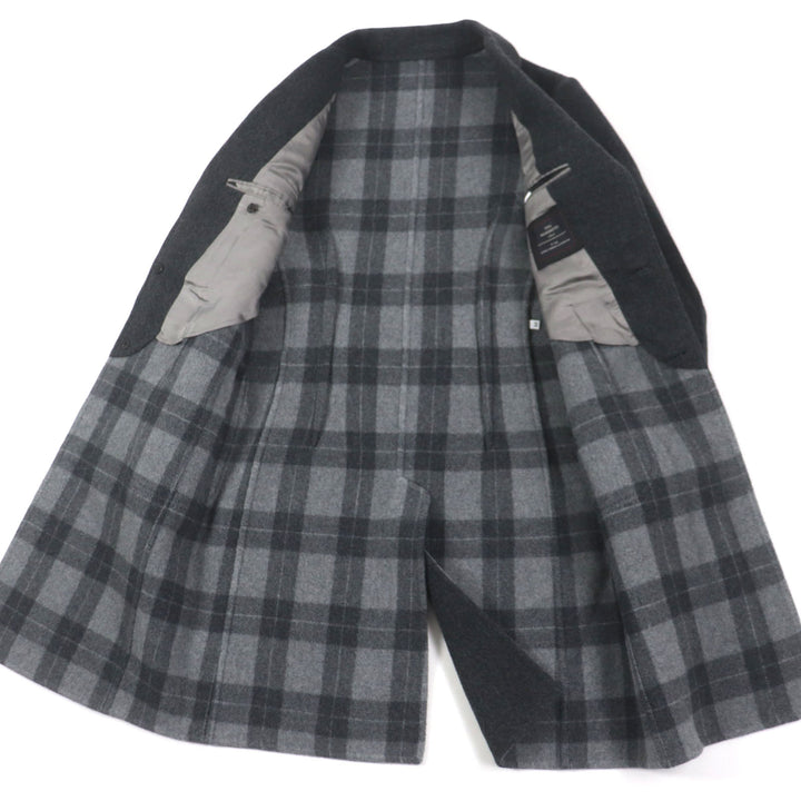 Pristine TITO ALLEGRETTO Chester coat Lining Check Pattern Single Dark gray 44