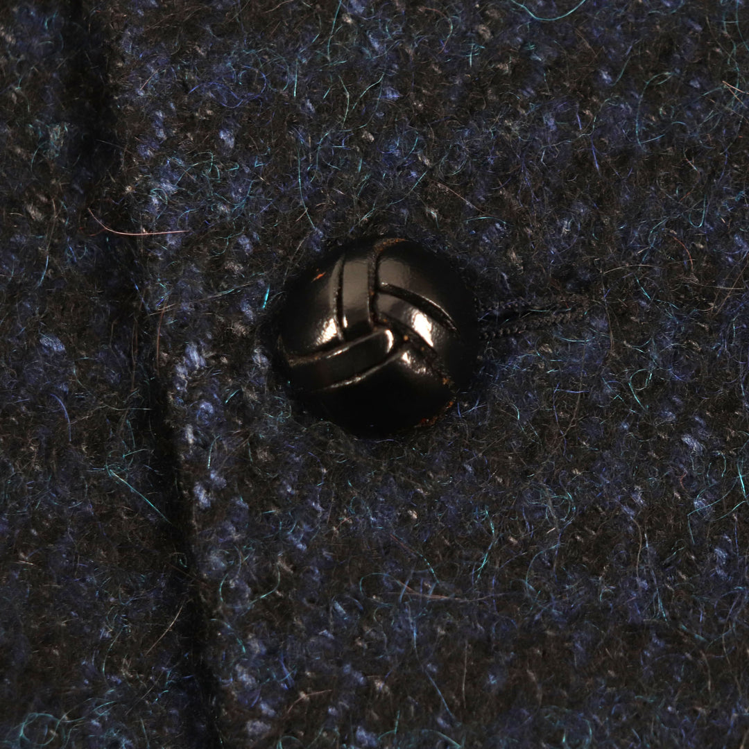 Excellent RING JACKET Chester coat Alpaca, mohair and silk blend Check pattern Walnut button Single Navy wool mens 42