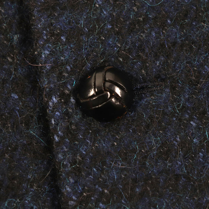 Excellent RING JACKET Chester coat Alpaca, mohair and silk blend Check pattern Walnut button Single Navy wool mens 42