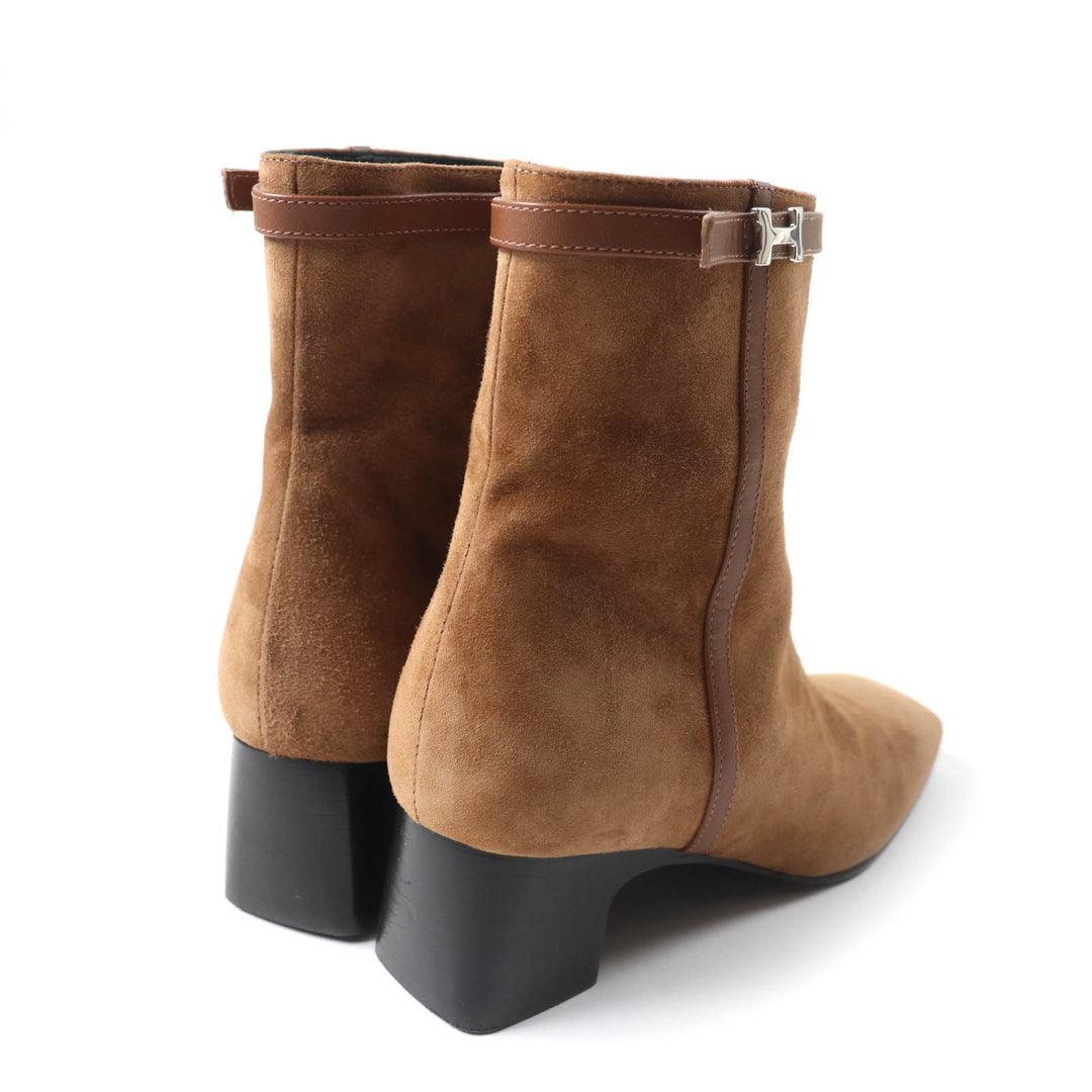 Excellent HERMES short boots attached Leather Sidezip Suede leather 35 232082Z