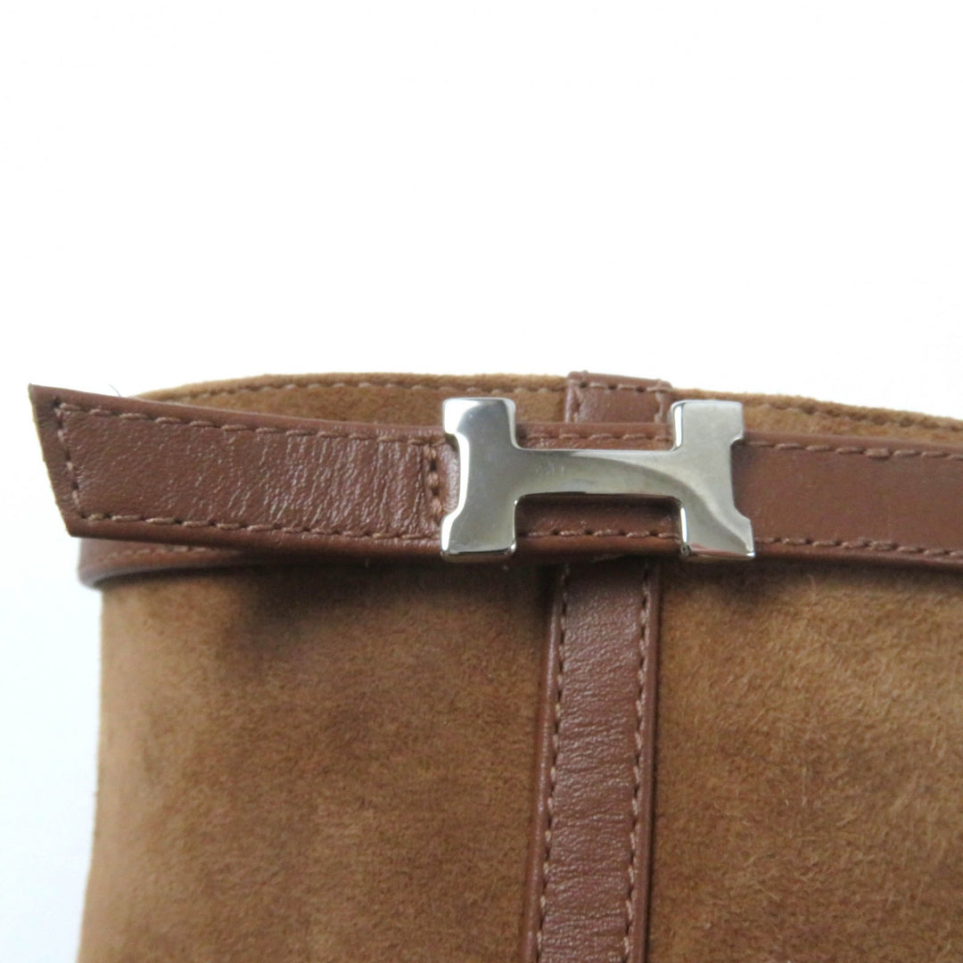 Excellent HERMES short boots attached Leather Sidezip Suede leather 35 232082Z