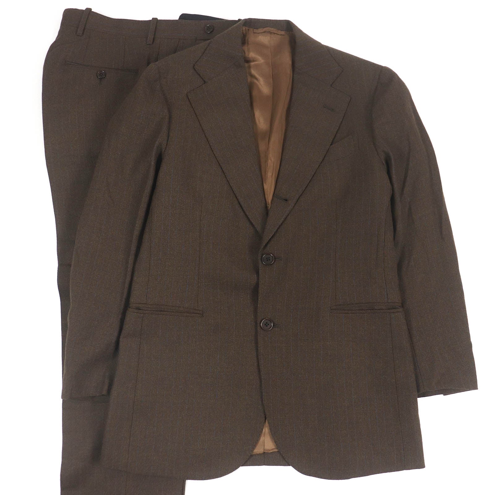 Luca grassia 44 ダブルスーツ Excellent LUCA GRASSIA suit stripe single Brown wool mens 44