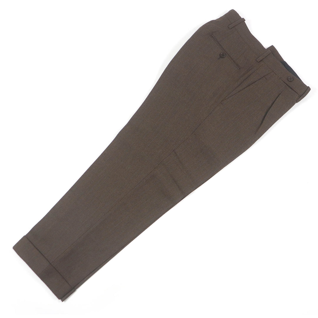 Excellent LUCA GRASSIA suit stripe single Brown wool mens 44