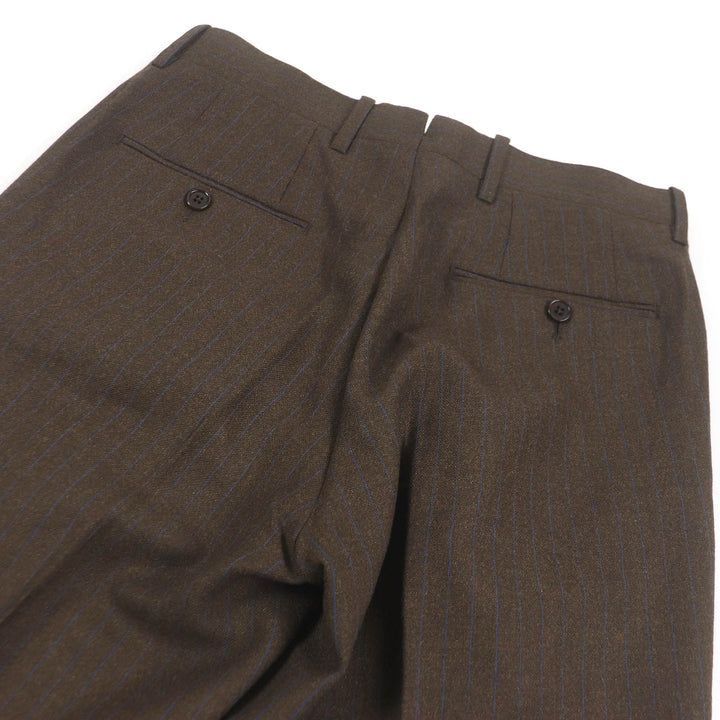 Excellent LUCA GRASSIA suit stripe single Brown wool mens 44