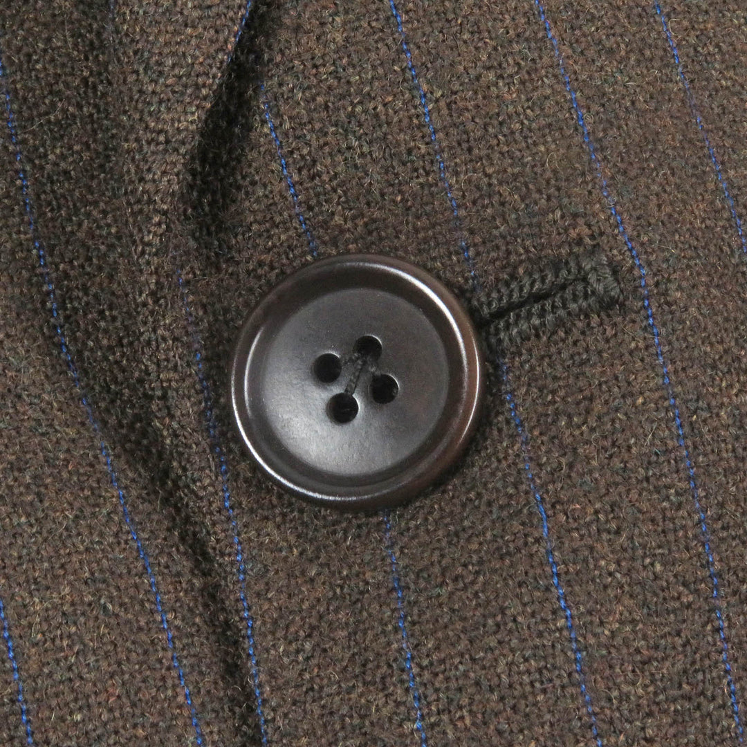 Excellent LUCA GRASSIA suit stripe single Brown wool mens 44