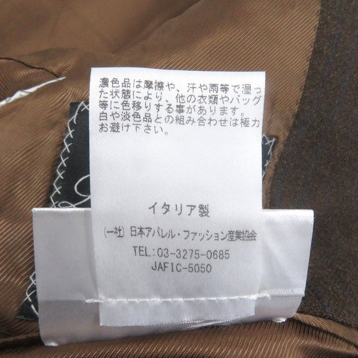 Excellent LUCA GRASSIA suit stripe single Brown wool mens 44