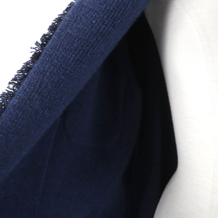 Pristine CHANEL coat GABRIELLE COCO belted knit Navy cashmere Women 40 17B P57290K07490