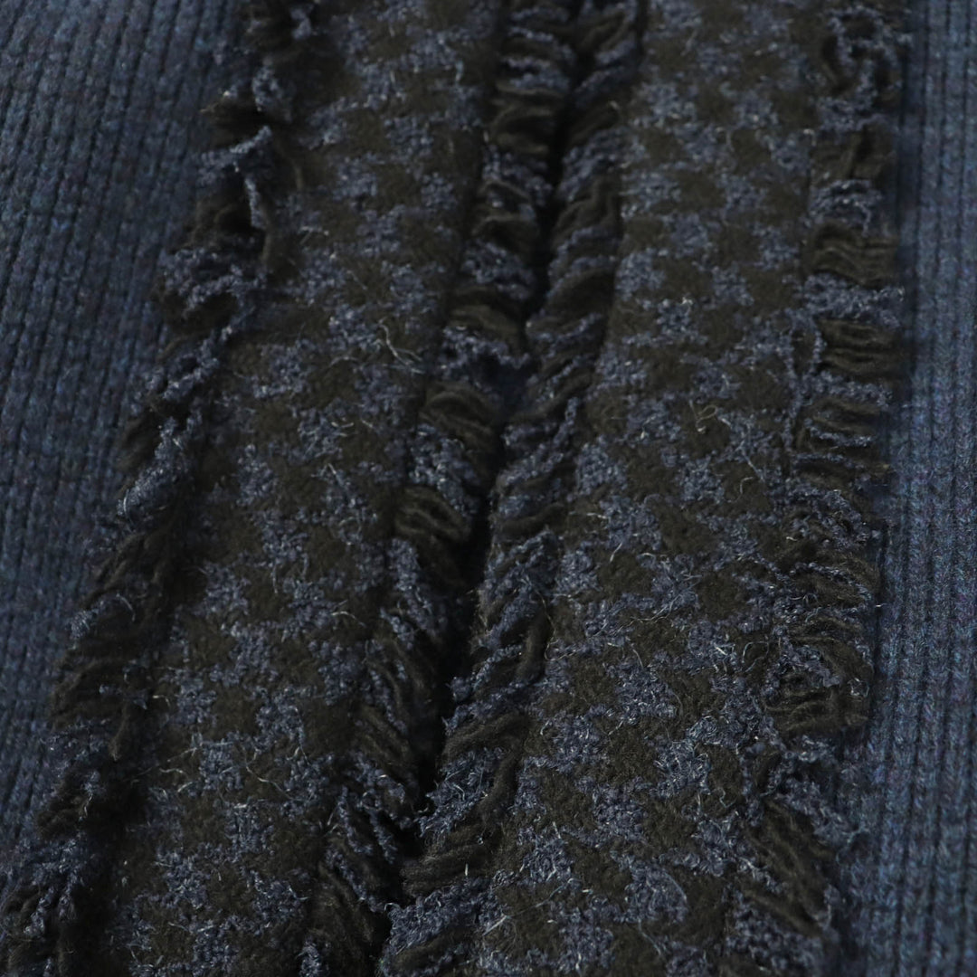 Pristine CHANEL coat GABRIELLE COCO belted knit Navy cashmere Women 40 17B