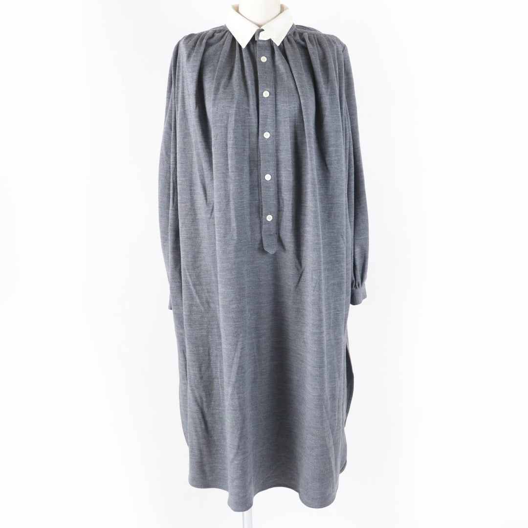 Great FUMIKA UCHIDA one piece Ponte jersey shirt gray wool Women 36 FU-G-0P001
