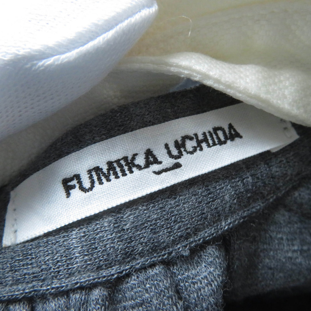 Great FUMIKA UCHIDA one piece Ponte jersey shirt gray wool Women 36 FU-G-0P001
