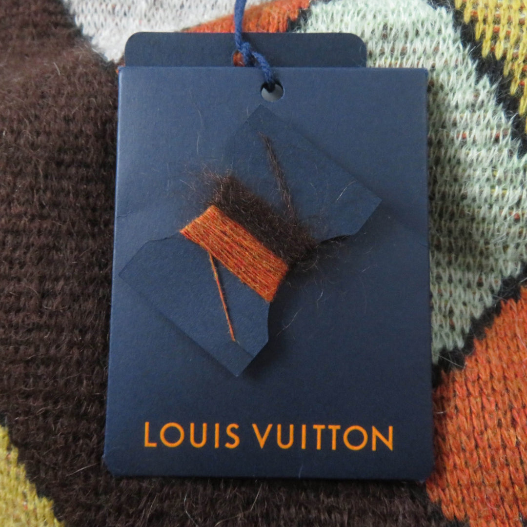 Pristine LOUIS VUITTON knit Leather long sleeves multicolor wool Women S 1AAMCF