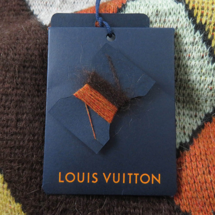 Pristine LOUIS VUITTON knit Leather long sleeves multicolor wool Women S 1AAMCF