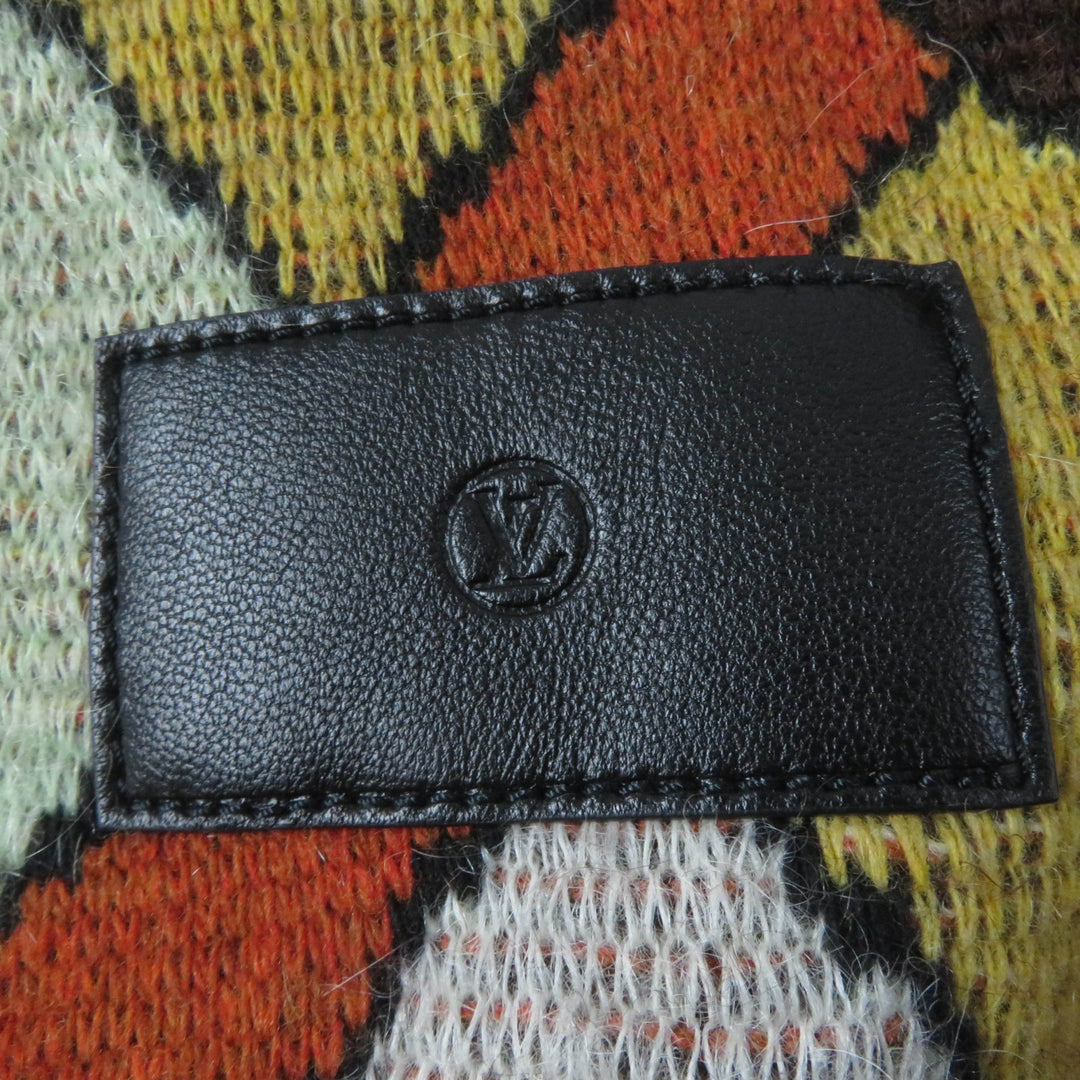 Pristine LOUIS VUITTON knit Leather long sleeves multicolor wool Women S 1AAMCF