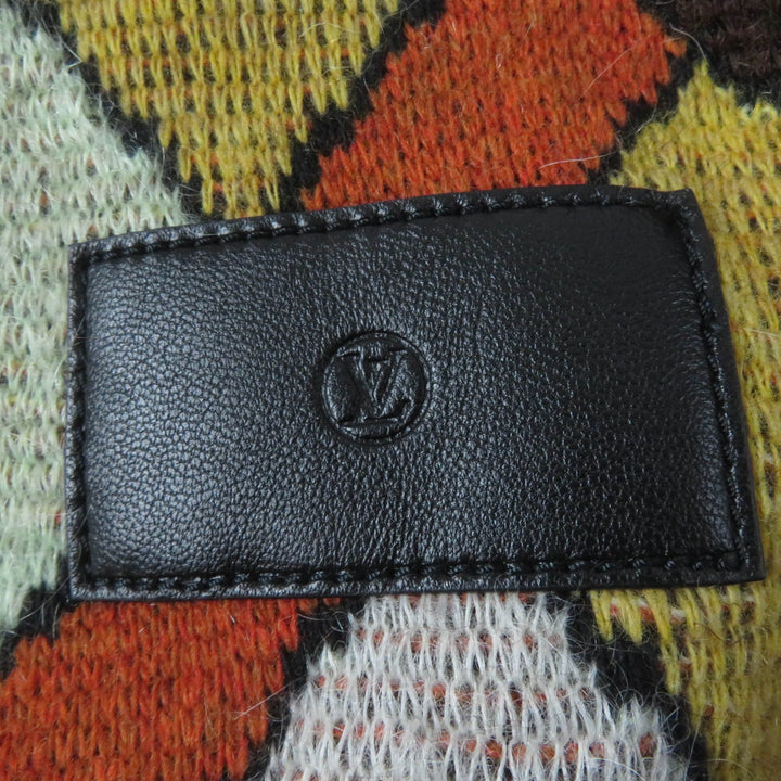Pristine LOUIS VUITTON knit Leather long sleeves multicolor wool Women S 1AAMCF