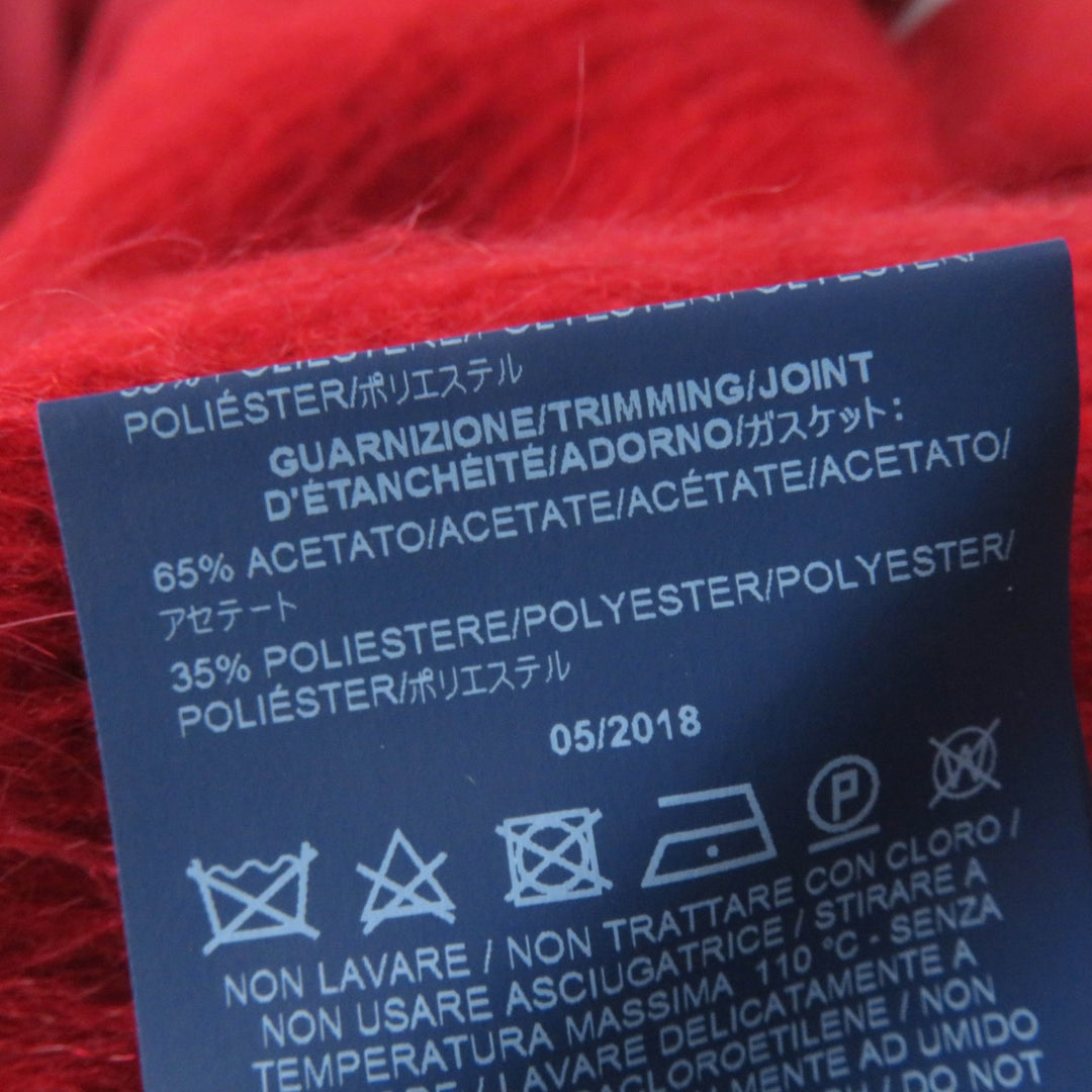 Excellent Herno coat Mohair/alpaca blend stand-up collar Red acrylic Women 40