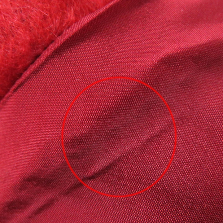 Excellent Herno coat Mohair/alpaca blend stand-up collar Red acrylic Women 40
