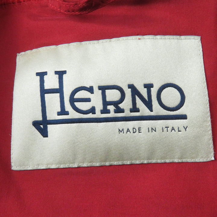 Excellent Herno coat Mohair/alpaca blend stand-up collar Red acrylic Women 40
