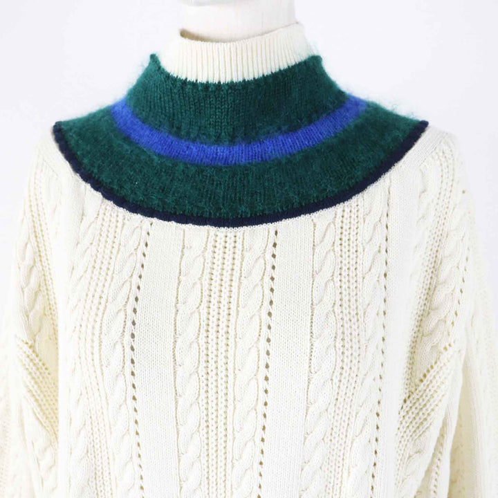 Excellent tao COMME des GARCONS knit bottle neck long sleeves Ivory Women M TL-N006