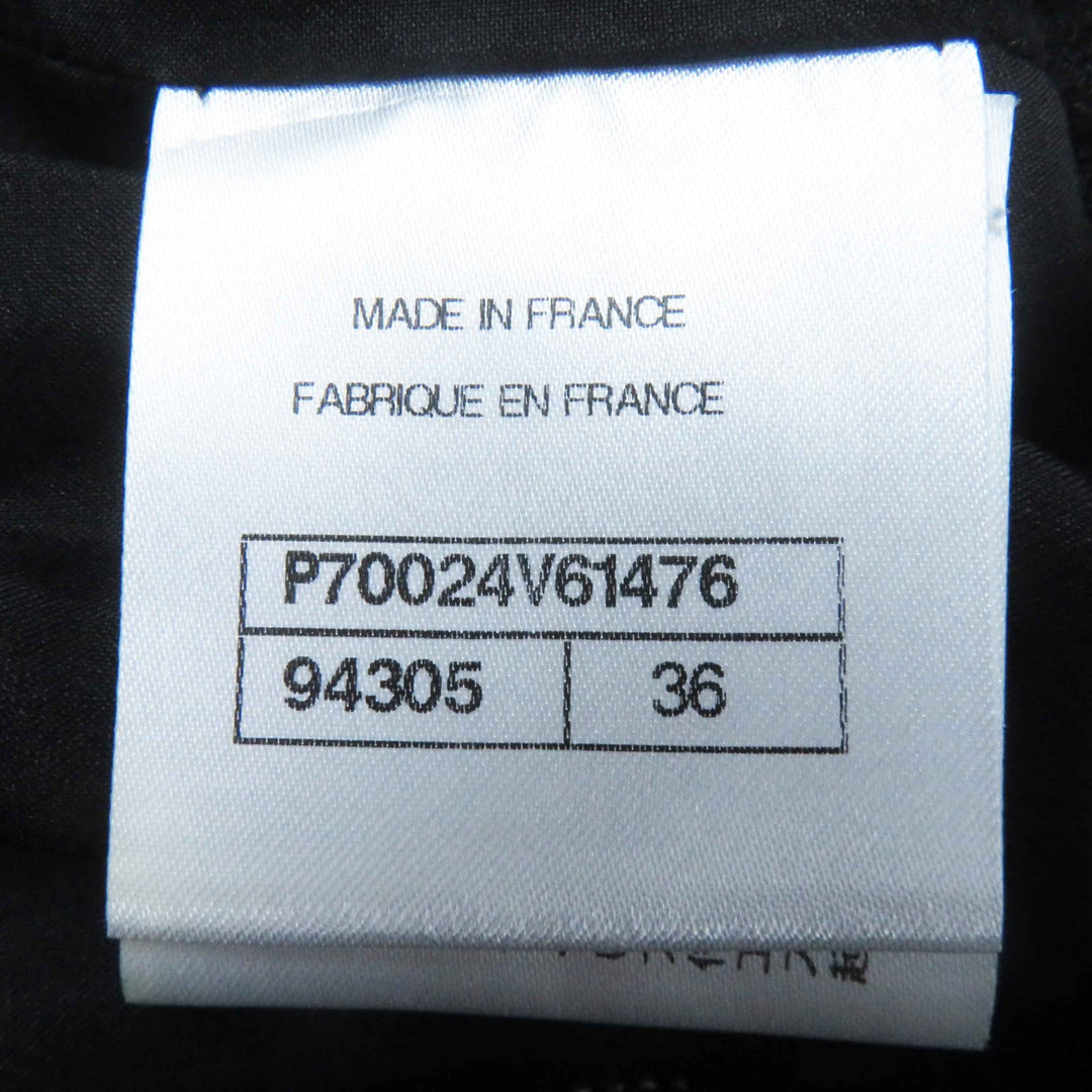 Excellent CHANEL skirt COCO Mark button with rhinestones Tweed black Women 36 21C P70024