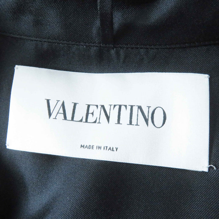 Excellent VALENTINO one piece Race Switching Docking black silk Women 44 WB3VAW906FR
