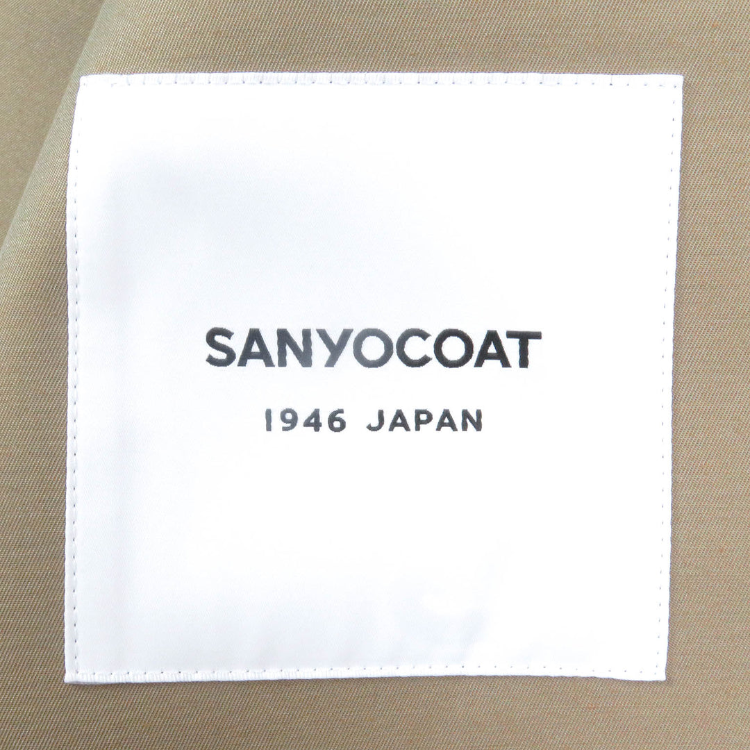 Excellent SANYOCOAT coat Check Pattern Corduroy Collar Fly Front Brown wool mens L