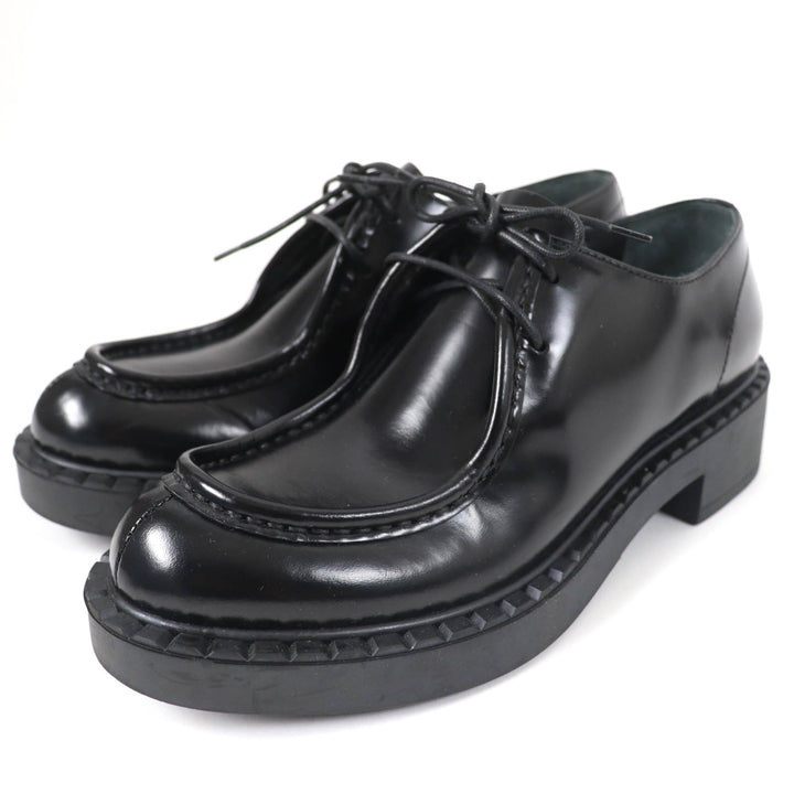 Great PRADA Leather shoes Lace up black Brushed leather Women 36.5 1E249N