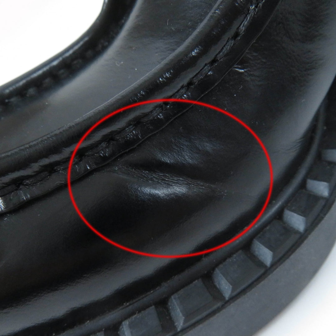 Great PRADA Leather shoes Lace up black Brushed leather Women 36.5 1E249N