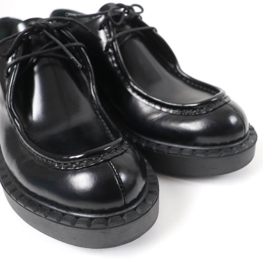 Great PRADA Leather shoes Lace up black Brushed leather Women 36.5 1E249N