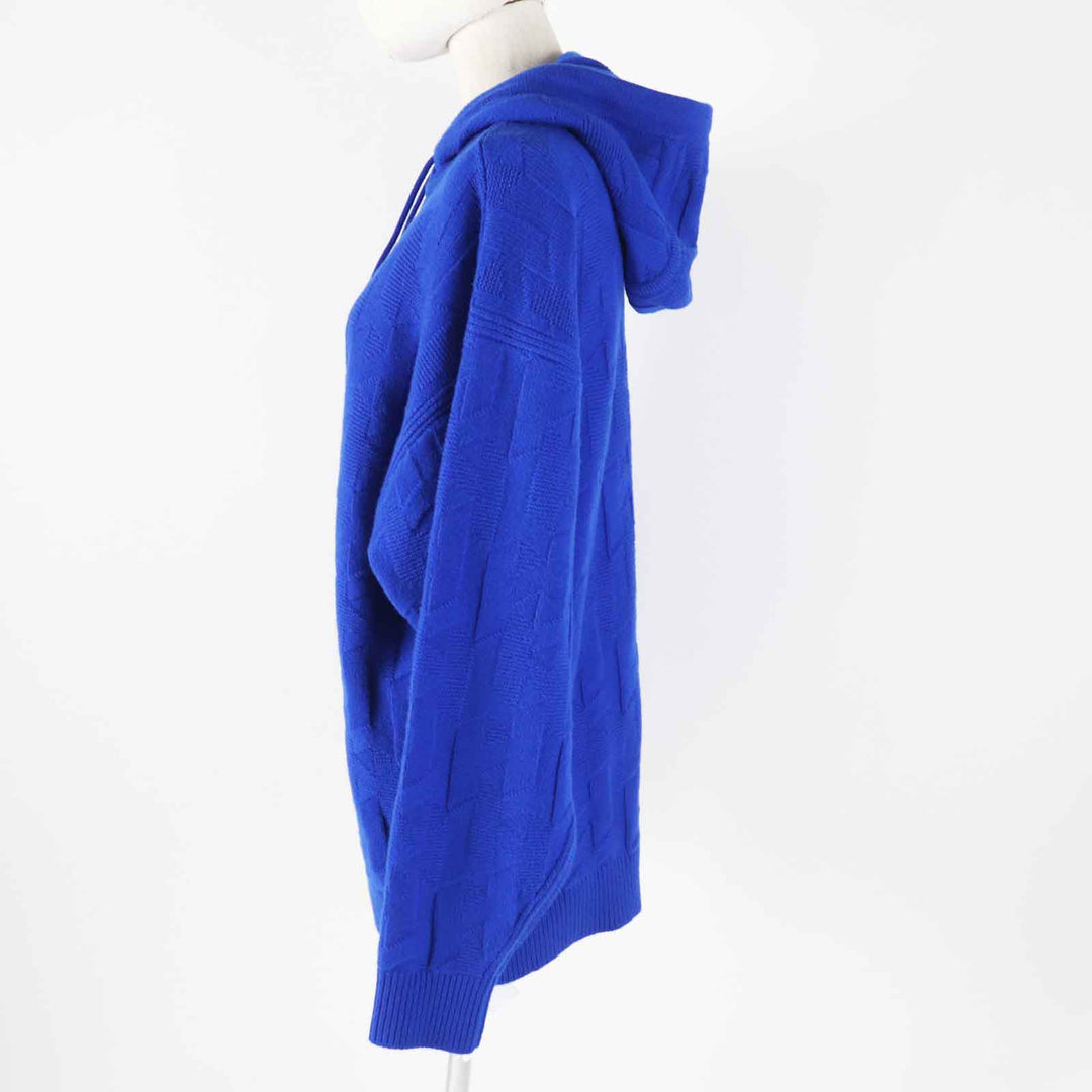 Pristine HERMES Parker Oversized H motif long sleeve knit blue wool Women 34