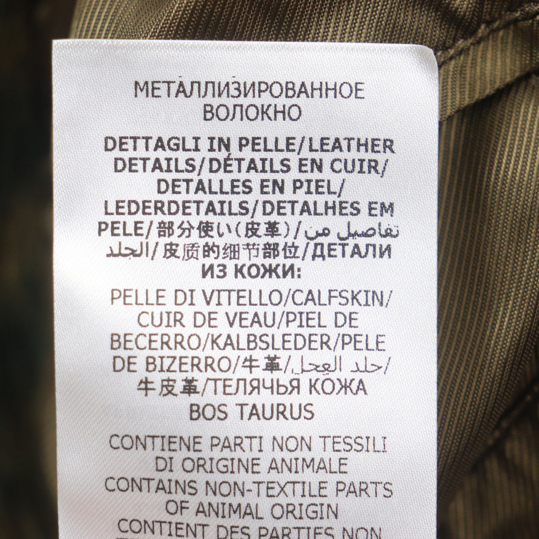 Pristine GUCCI Stainless collar coat GG stripe covered button green Llama mens 44 639261