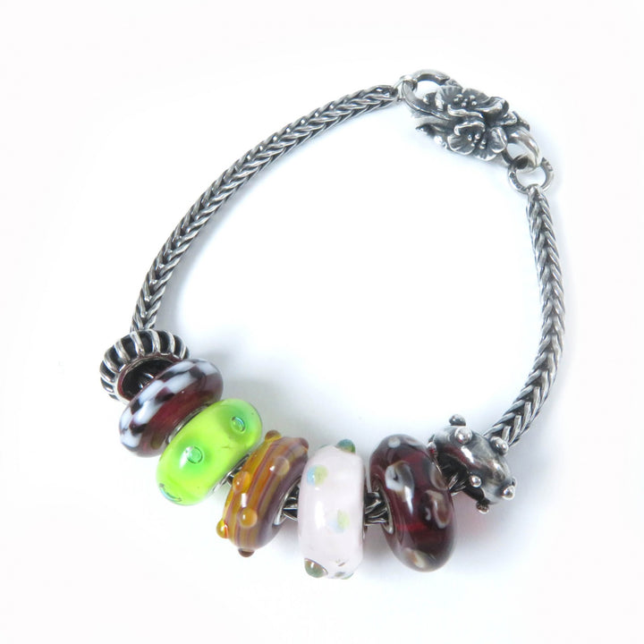 Great Trollbeads bracelet Set of 7 clasp and bead charms Silver SV925 Women