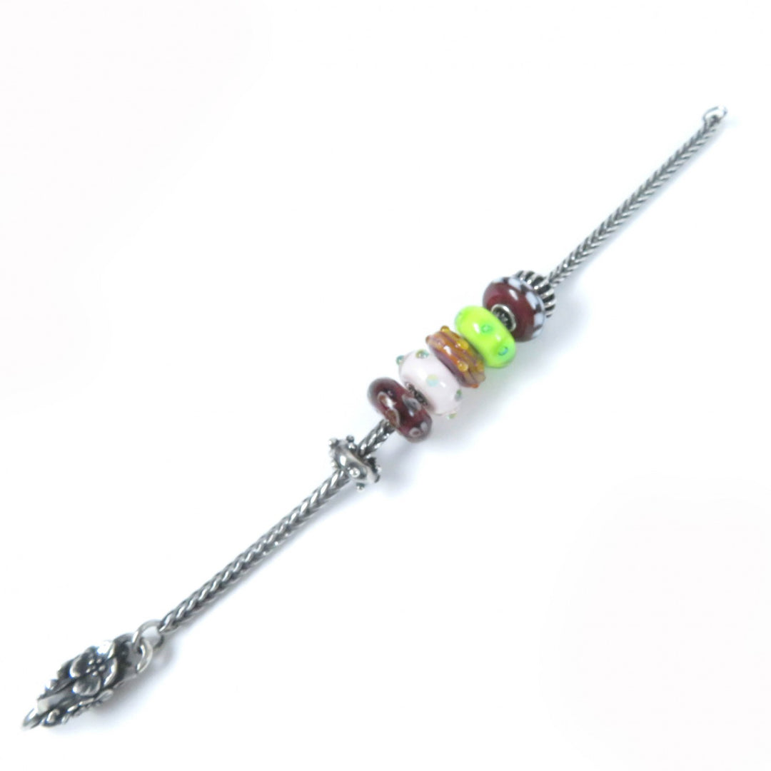 Great Trollbeads bracelet Set of 7 clasp and bead charms Silver SV925 Women