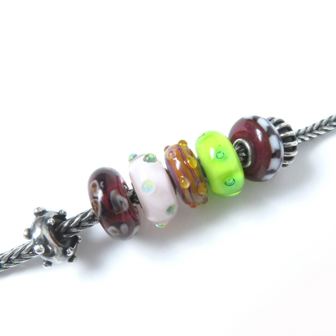 Great Trollbeads bracelet Set of 7 clasp and bead charms Silver SV925 Women