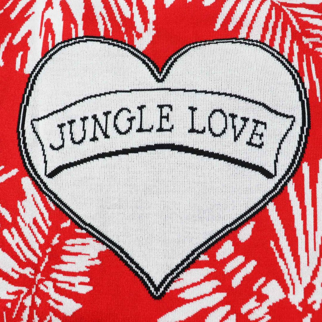 Excellent HERMES Short sleeve knit JUNGLE LOVE Red x multi silk 36 3E2868D3