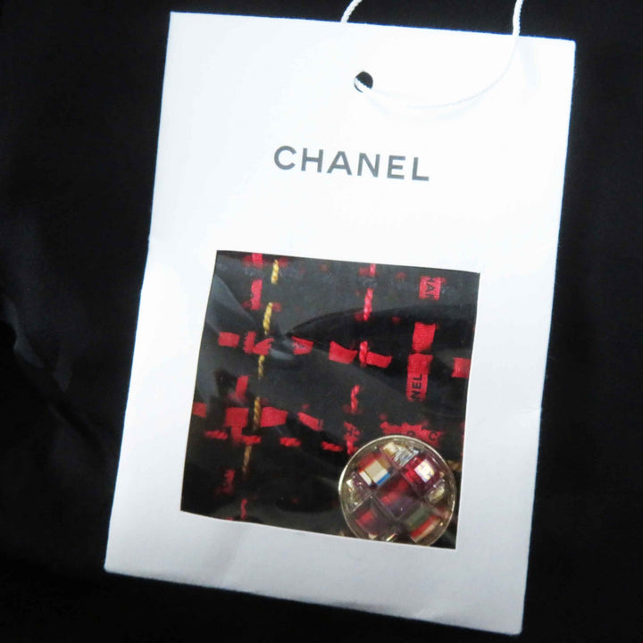 Pristine CHANEL Jacket COCO Mark Jewel Button Black Red Yellow Women 36 22A P73176