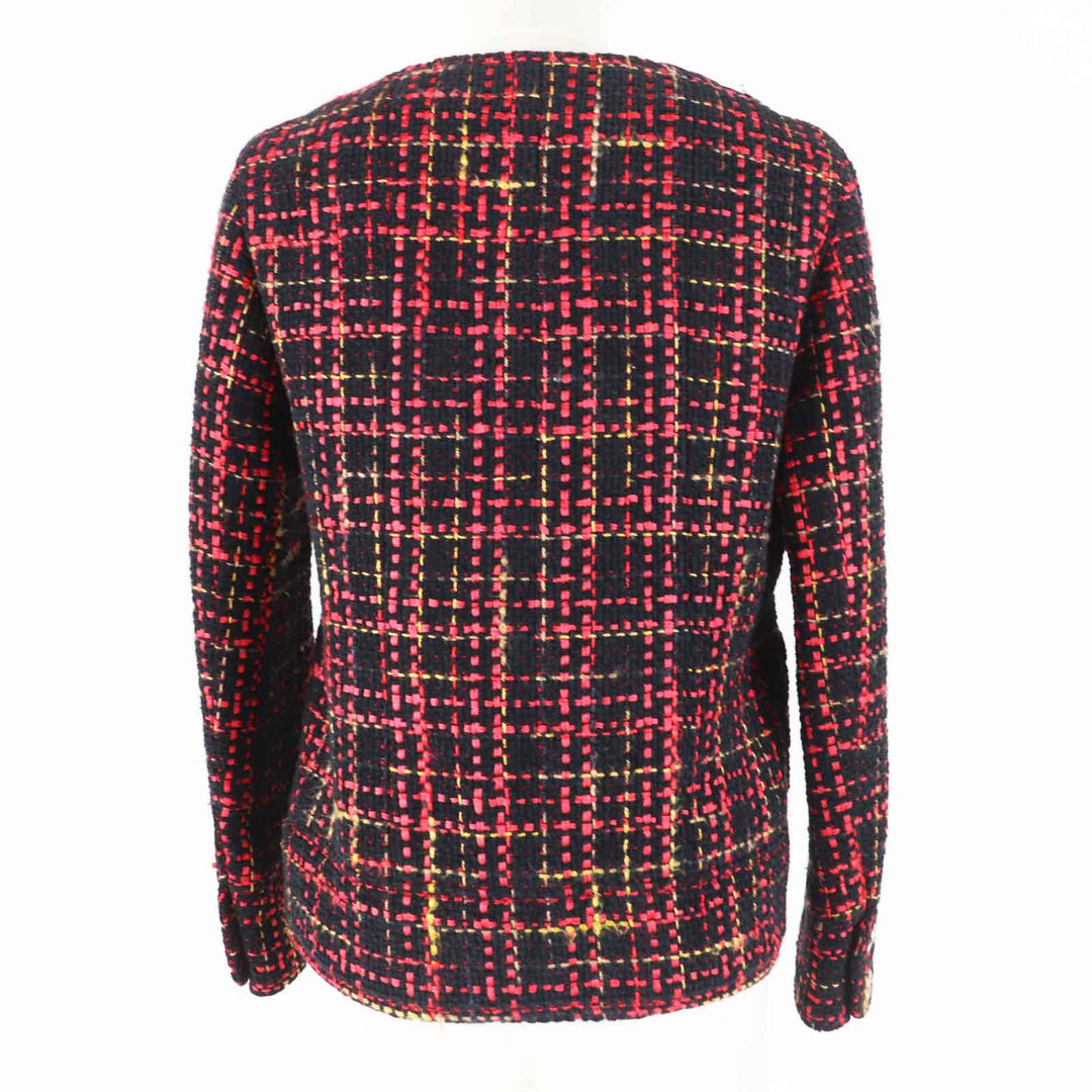Pristine CHANEL Jacket COCO Mark Jewel Button Black Red Yellow Women 36 22A P73176