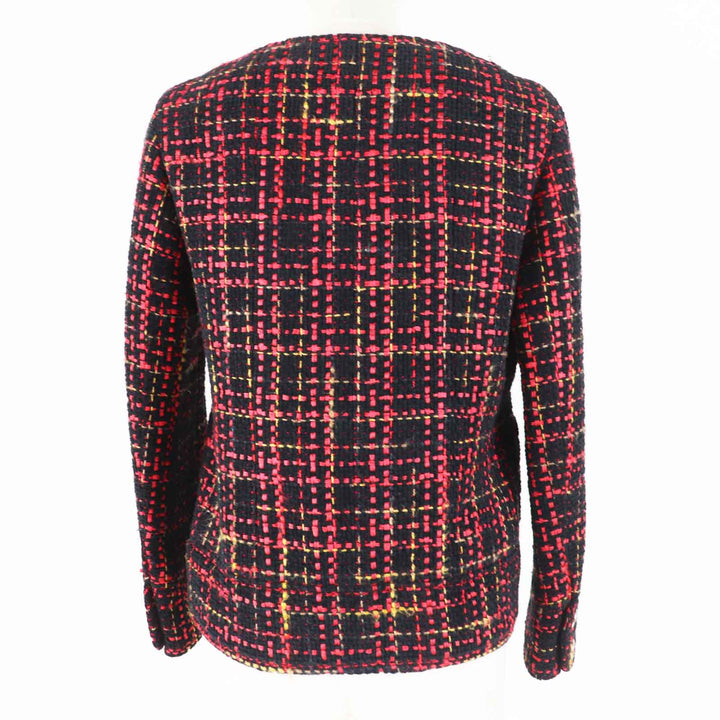 Pristine CHANEL Jacket COCO Mark Jewel Button Black Red Yellow Women 36 22A P73176