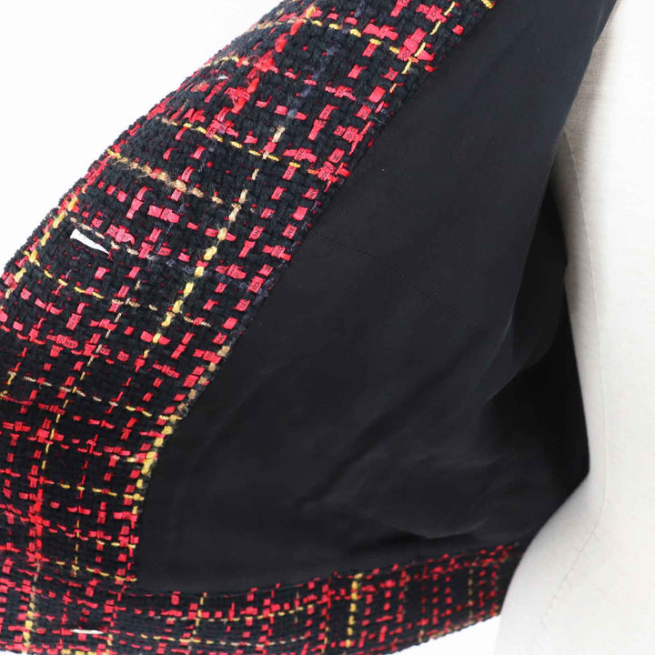 Pristine CHANEL Jacket COCO Mark Jewel Button Black Red Yellow Women 36 22A P73176