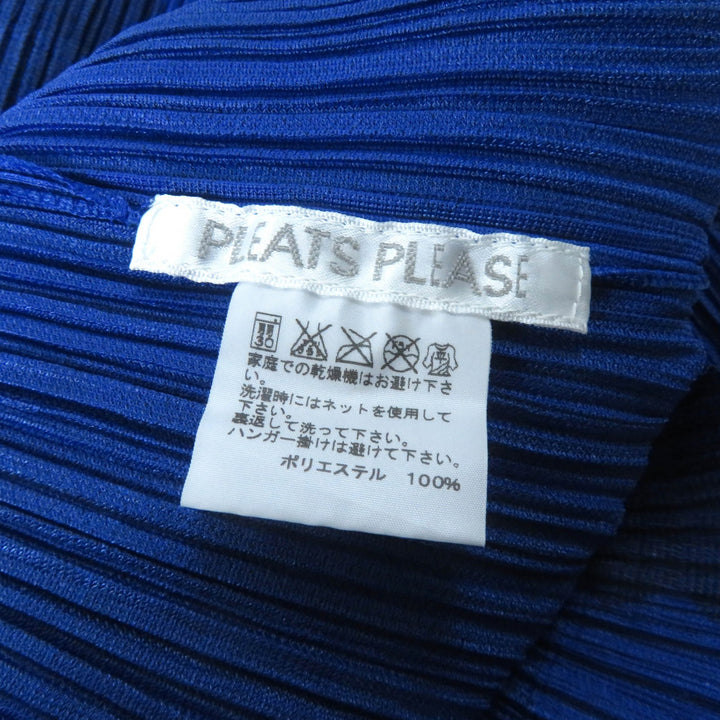 Excellent PLEATS PLEASE cardigan Front open pleated bolero blue polyester Women PP33-J0653