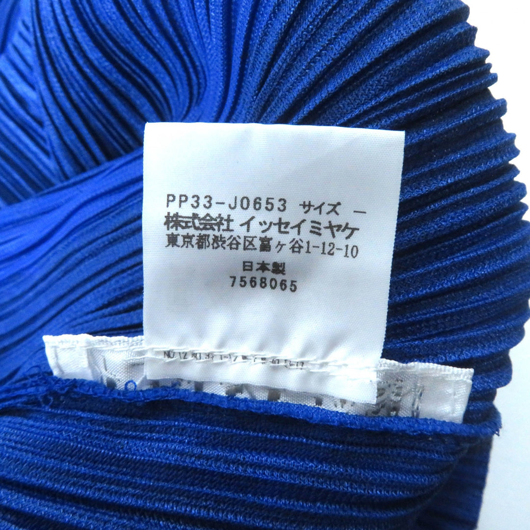 Excellent PLEATS PLEASE cardigan Front open pleated bolero blue polyester Women PP33-J0653