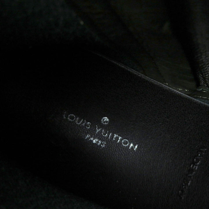 Excellent LOUIS VUITTON Rain shoes Monogram LV logo lace-up side zip khaki