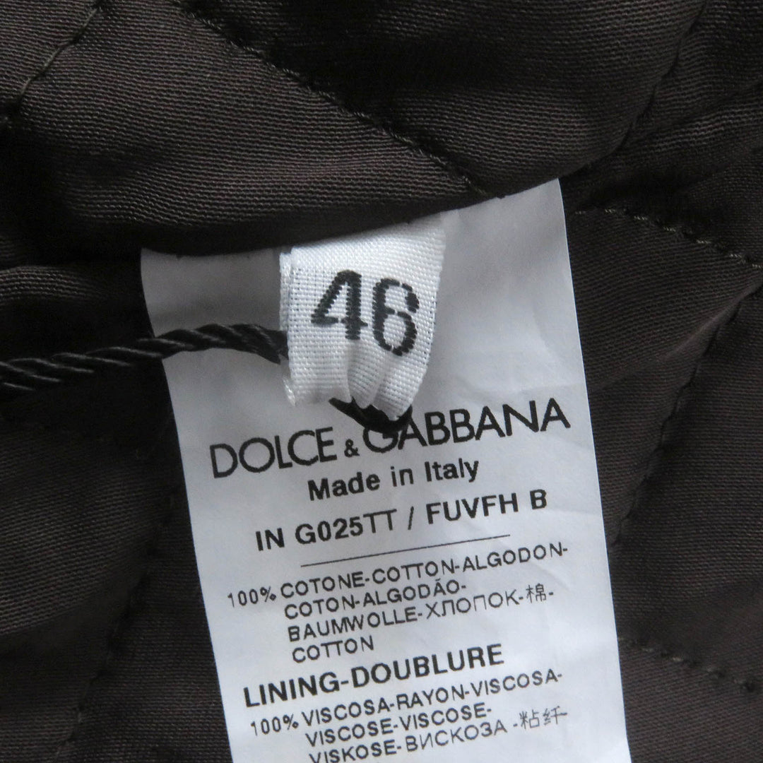Pristine DOLCE&GABBANA Chester coat Black tag Corduroy Padded Double-breasted Oversized Brown cotton mens 46 G025TT