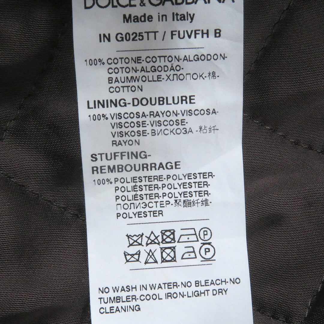 Pristine DOLCE&GABBANA Chester coat Black tag Corduroy Padded Double-breasted Oversized Brown cotton mens 46 G025TT