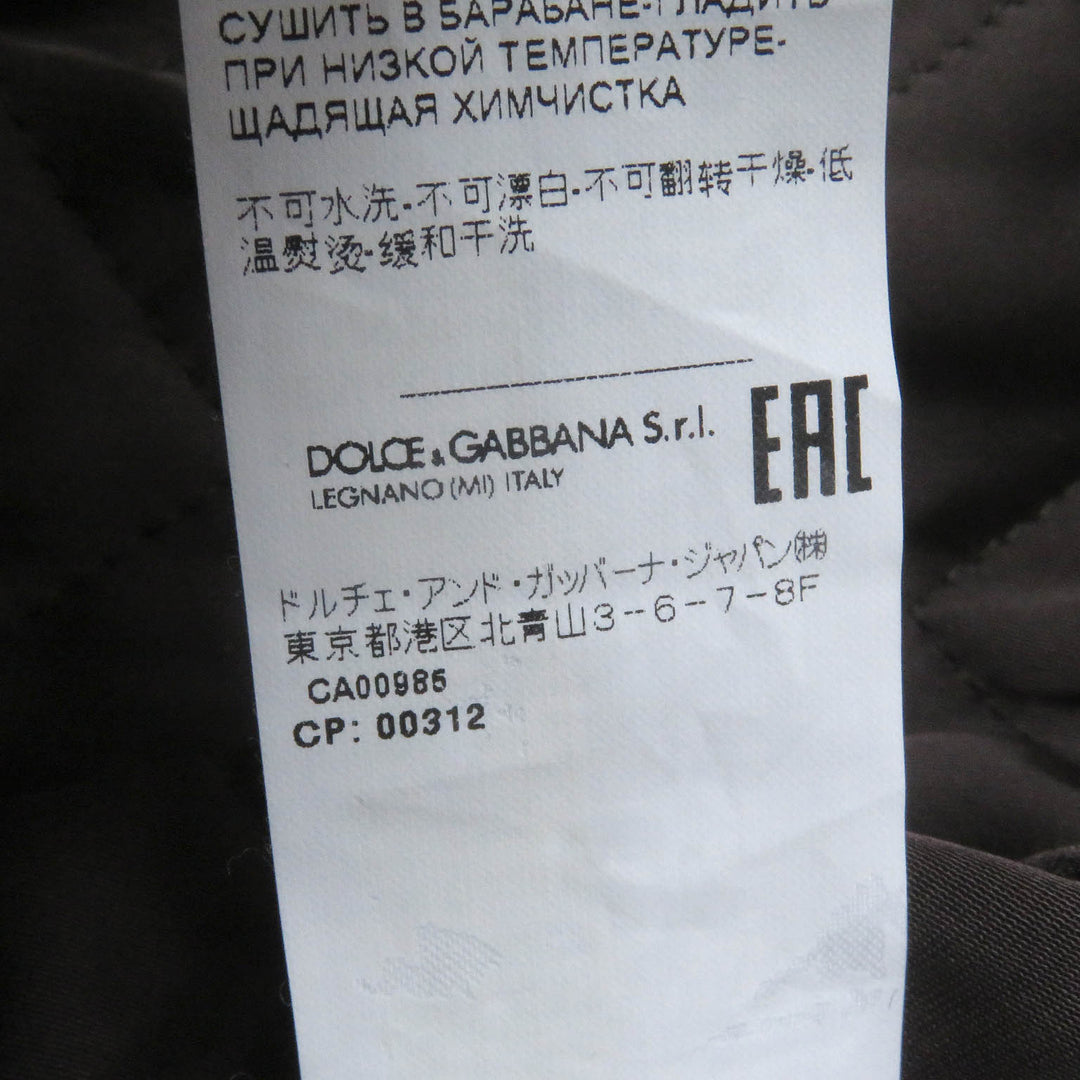 Pristine DOLCE&GABBANA Chester coat Black tag Corduroy Padded Double-breasted Oversized Brown cotton mens 46 G025TT