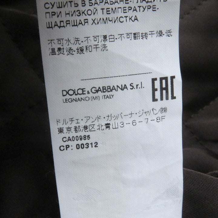 Pristine DOLCE&GABBANA Chester coat Black tag Corduroy Padded Double-breasted Oversized Brown cotton mens 46 G025TT