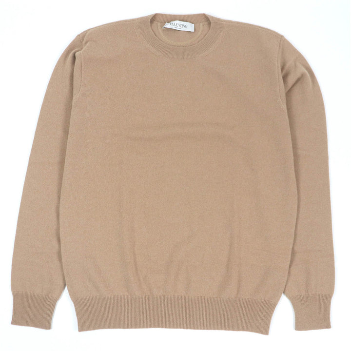 Excellent VALENTINO sweater Rockstud Crew Neck Lightweight beige cashmere mens M