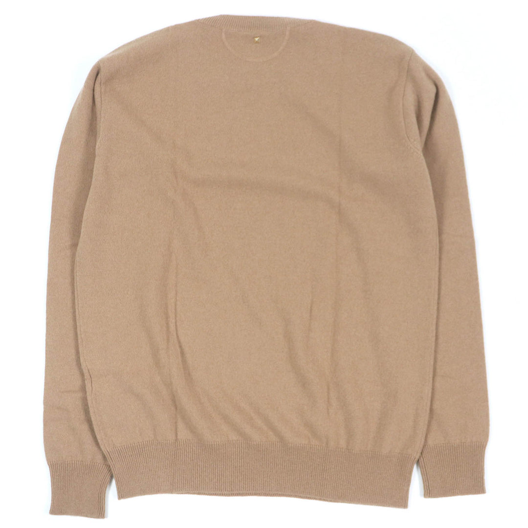 Excellent VALENTINO sweater Rockstud Crew Neck Lightweight beige cashmere mens M