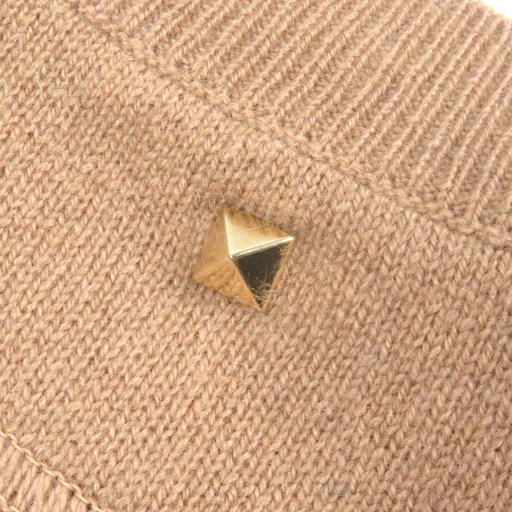 Excellent VALENTINO sweater Rockstud Crew Neck Lightweight beige cashmere mens M