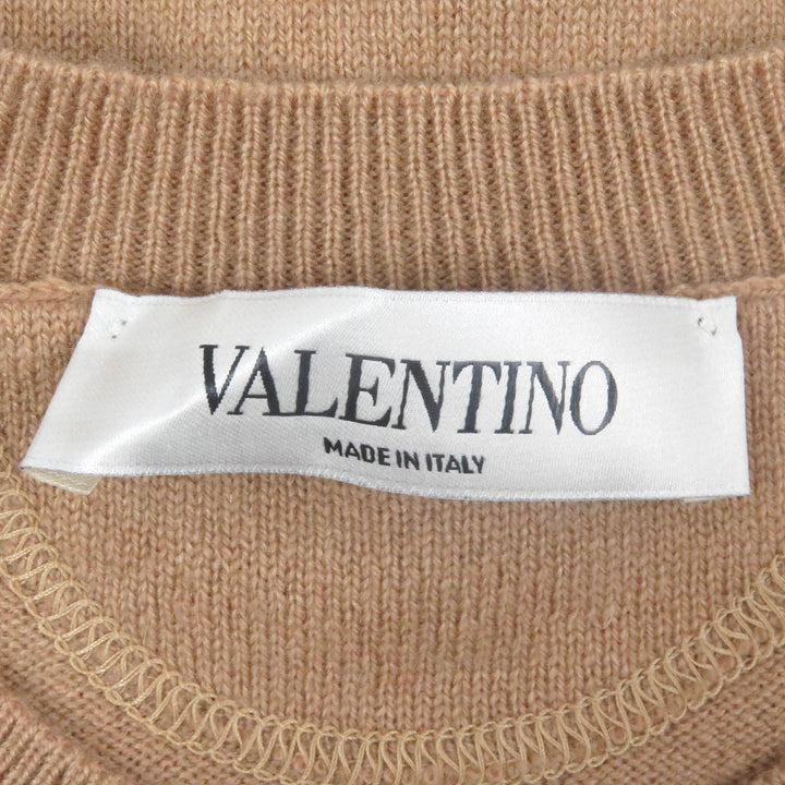 Excellent VALENTINO sweater Rockstud Crew Neck Lightweight beige cashmere mens M