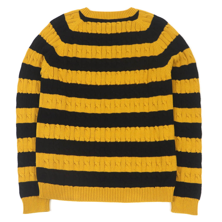 Excellent GUCCI sweater Border Animal Patch Yellow black cotton mens S 545709